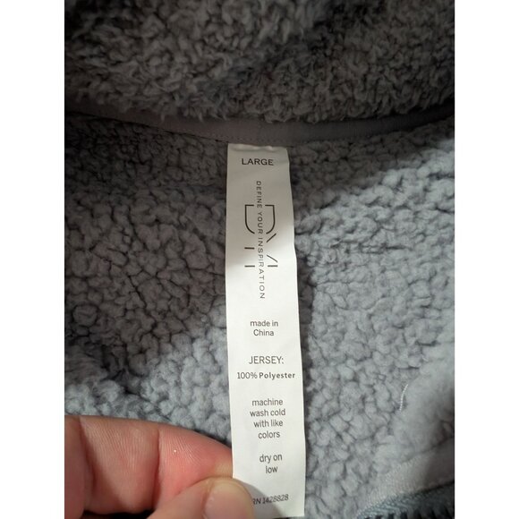 DYI Women's 1/2 Zip Fuzzy Fleece Sweater Chambray Grey Size Large - Picture 4 of 5